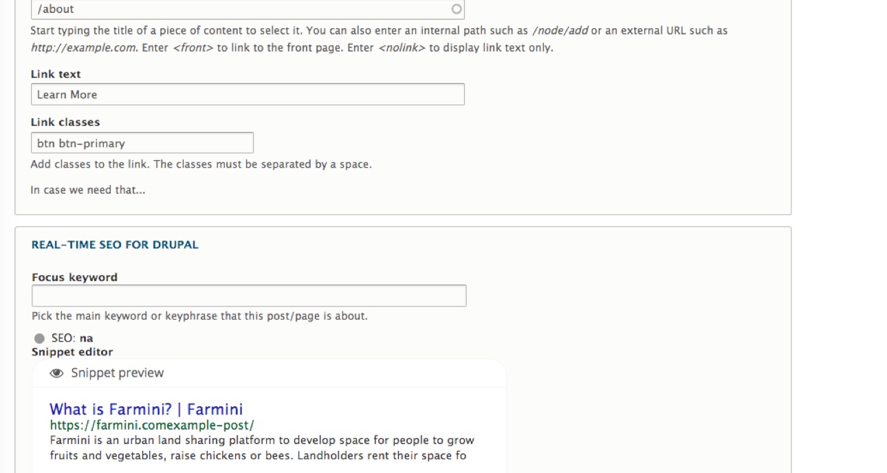 Drupal backend