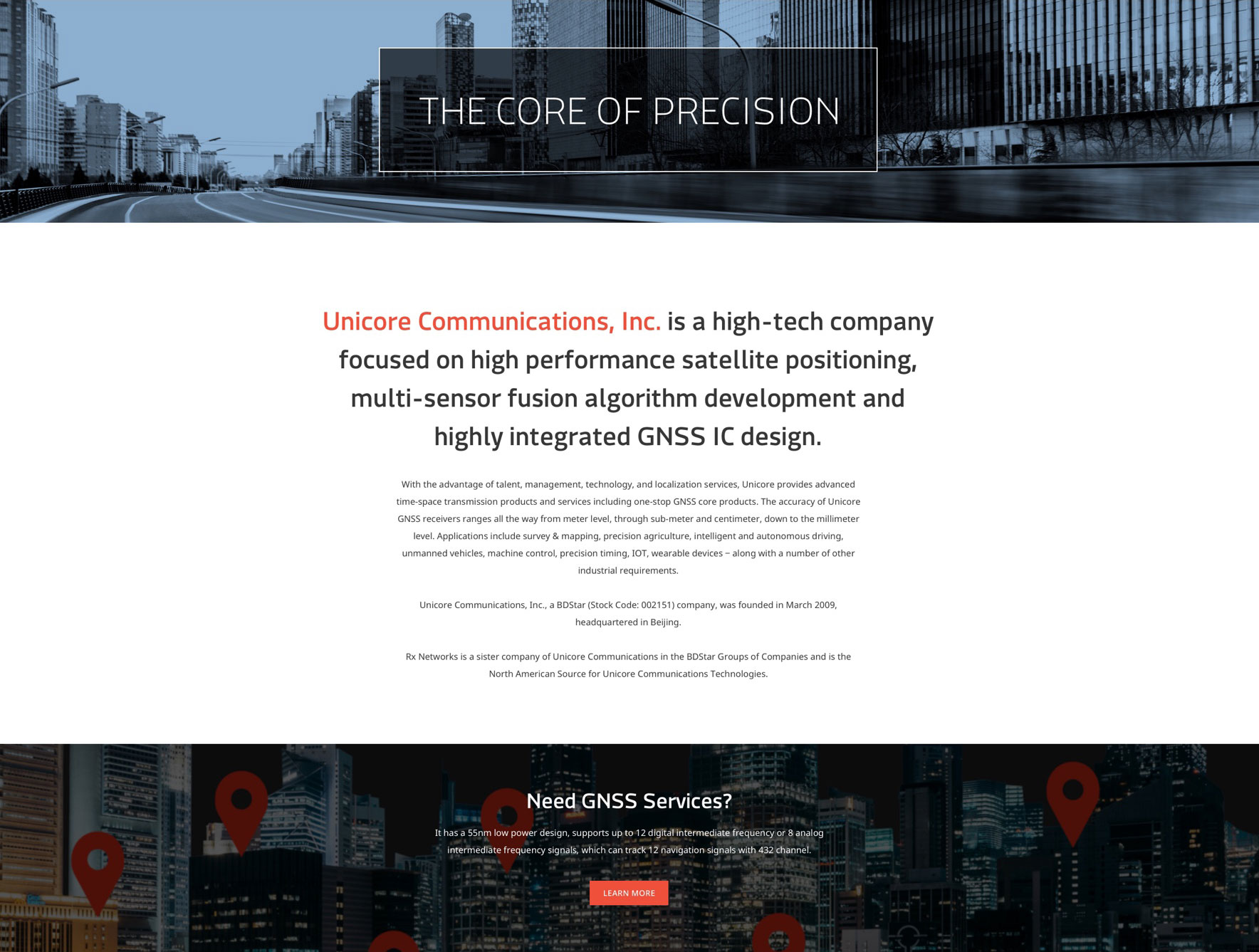 Unicore about page