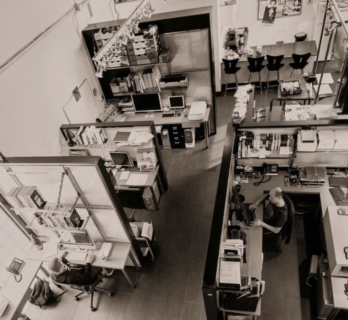 Overhead shot of office area