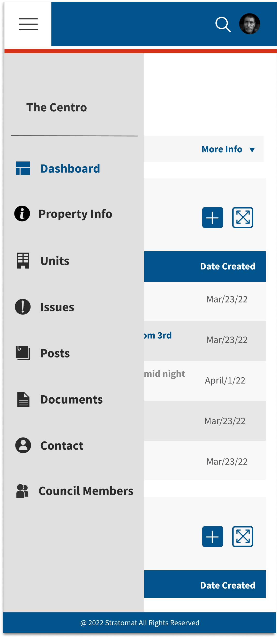Stratomat Menu