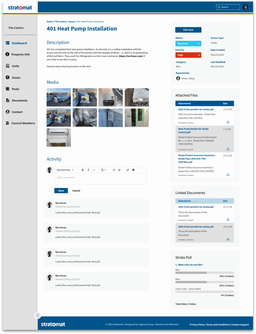 Stratomat - Issue Detail Page