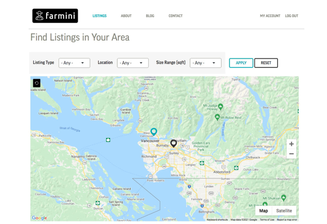 Farmini Find location