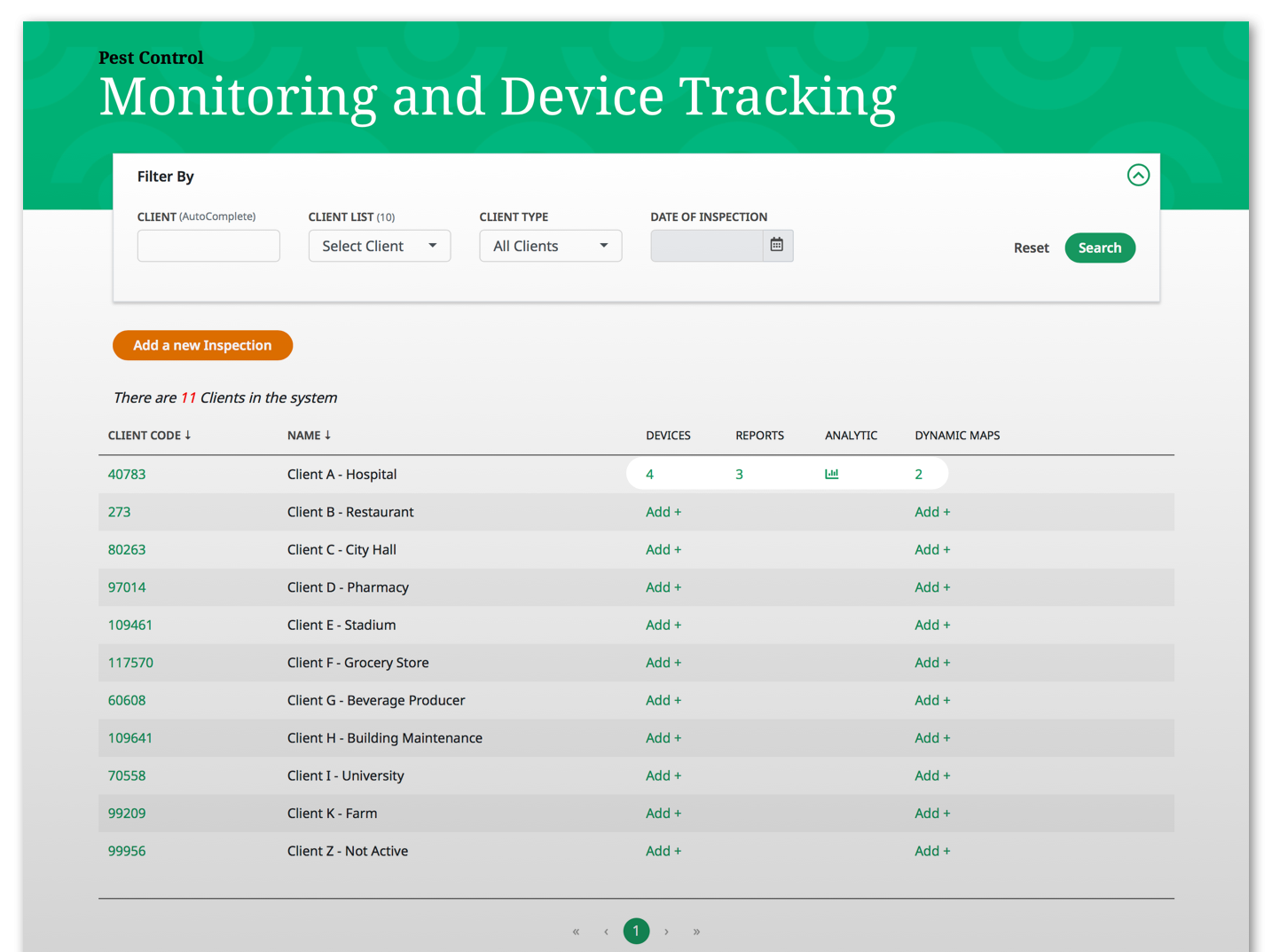 Pest Boss monitoring screen